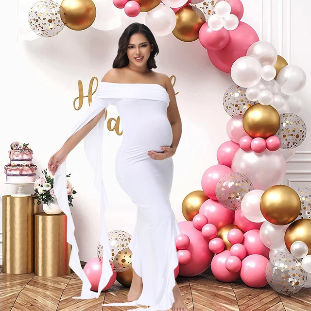 Payton One-Shoulder Wavy Sleeve Maternity Dress 1