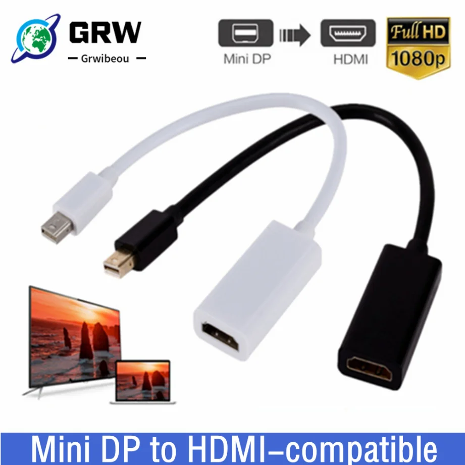 Adaptador De Puerto Thunderbolt/DisplayPort A HDMI Para MacBook - Cable Corto De 0.5 Pies, Color Negro