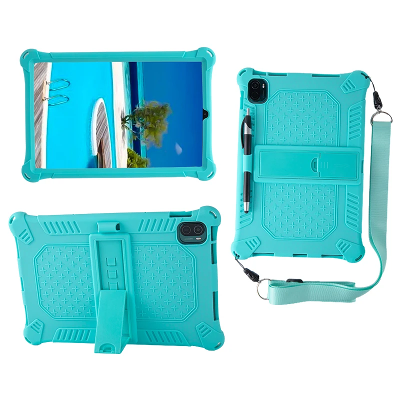 Shockproof Silicone Tablet Stand Cover with Soft Case and Shoulder Straps