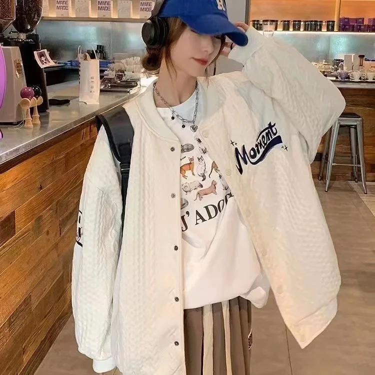 2022 Autumn Winter Women Jacket New Fashion Baseball Jacket Original Design Vintage Embroidery Clothes Coat