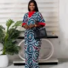 Osas Half Sleeve V-neck Dashiki Boubou Dress