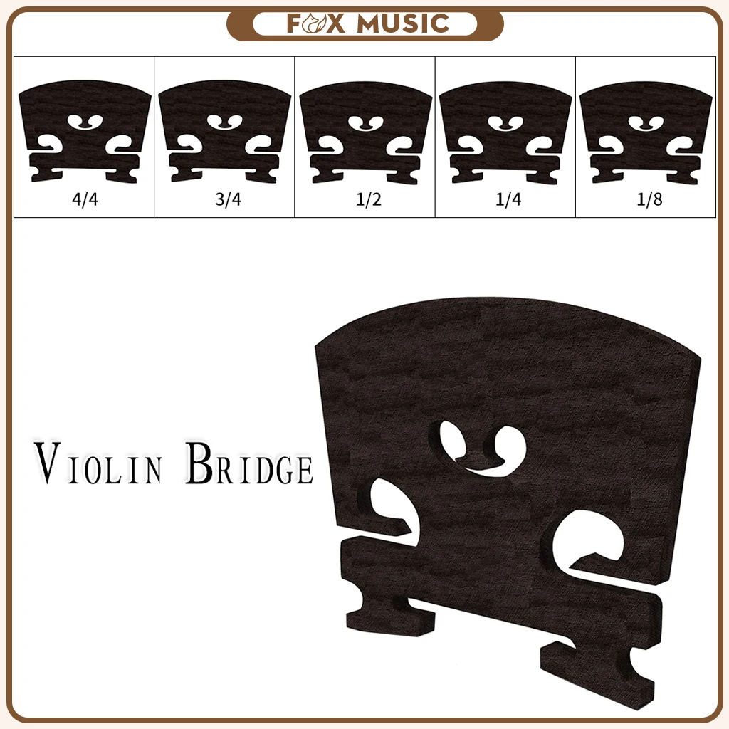 1PC-Master Ebony Violin Bridge 4/4 3/4 1/2 1/4 1/8 Violin Bridge standard maple wood violin bridge for 4 4 3 4 1 2 1 4 1 8 acoustic violin use maple violin bridge