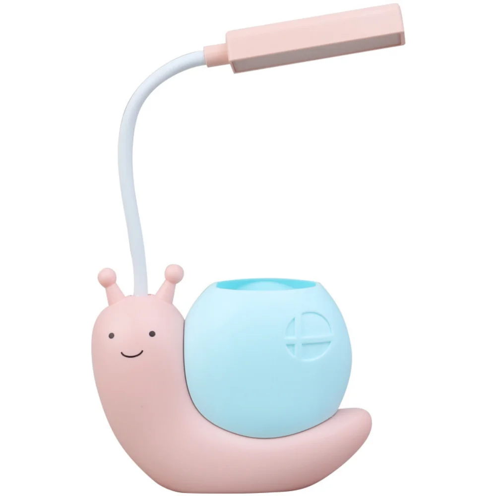 Cartoon table lamp cute snail night light USB rechargeable LED table light child eye protection desk lamp reading pen