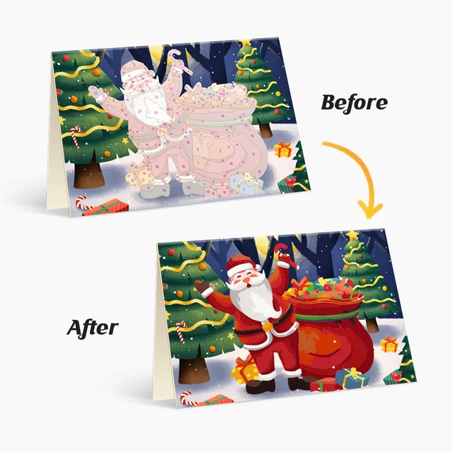 Christmas Card DIY paint by numbers Christmas Creative Hand drawn Coloring Card Commemorative Edition 2026 New Year Gift 3