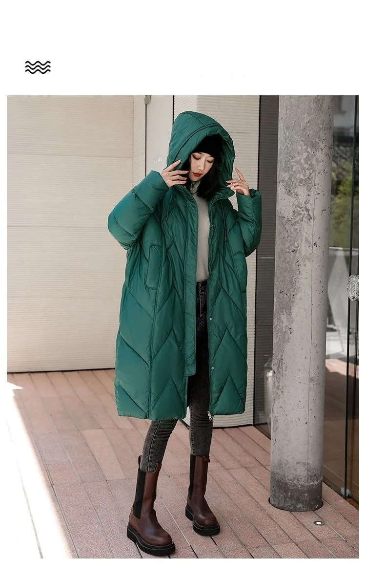 Oversized Thicken Down cotton Jacket for women Winter New Retro Chinese style Hooded Coat Female Cotton Warm Parker Overcoat