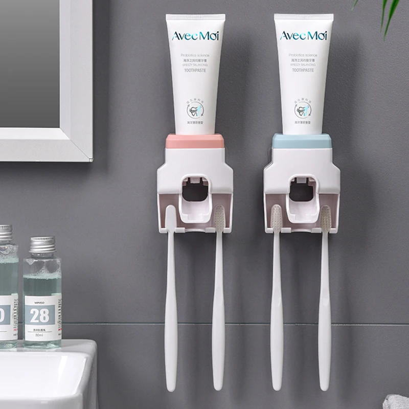 WIKHOSTAR Wall Mount Automatic Toothpaste Dispenser Toothpaste Squeezer Bathroom Accessories Creative Lazy Dispenser toothpaste squeezer toothpaste dispenser