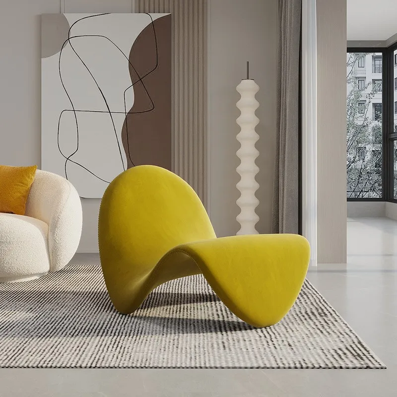 Living room chair tongue chair lazy person sofa single designer models living room balcony lying leisure creative net red Ins style single chair