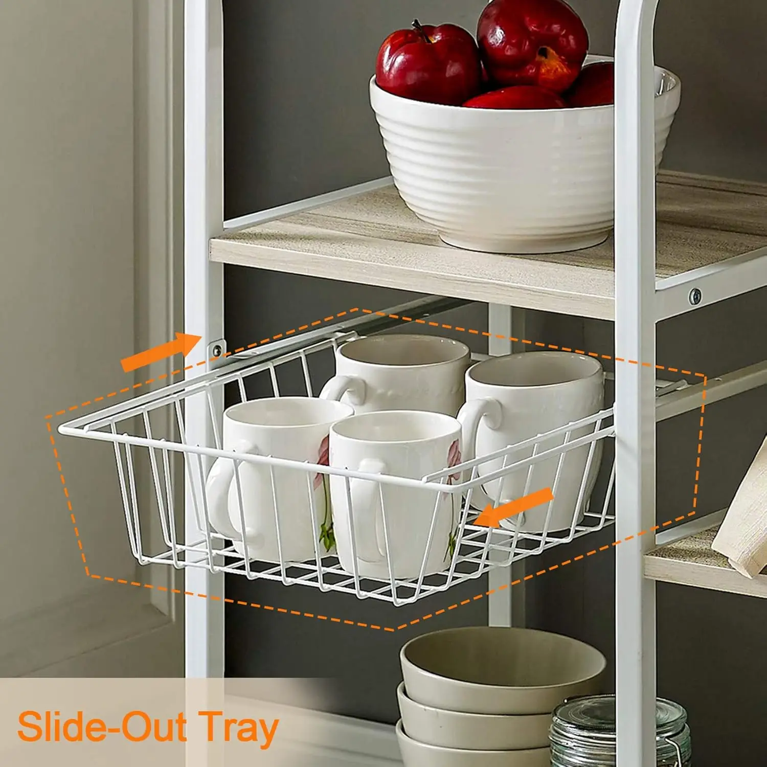 Kitchen Baker's Rack Utility Storage Shelf 35.5" Microwave Stand 3-Tier+4-Tier Shelf for Spice Rack Organizer Works