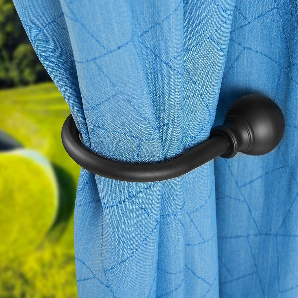 Curtain Holdbacks Metal Tie Backs Curtain Holders Wall Hanger Mounted U Shaped Clip Holder 2Pcs