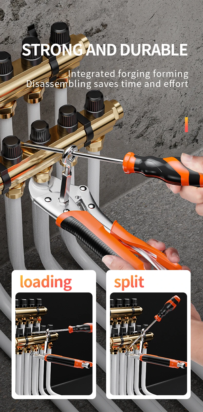 Description Picture 3 of itemMultifunctional Wrench Pipe Pliers Installation Removal Of Steel Pipes Special Tools for Floor Heating Repair