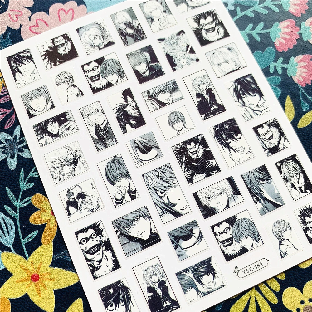 Nail Stickers Nail Decals TSC-163 Black Notes series 3d nail art stickers decal template diy nail tool decoration