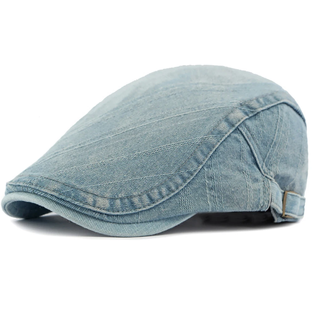 Hot Sale HT4337 Berets New Fashion Spring Summer Autumn Cs for Men Women Washed Cotton Denim Hat Male Female Adjustable Beret_mkmklike.com