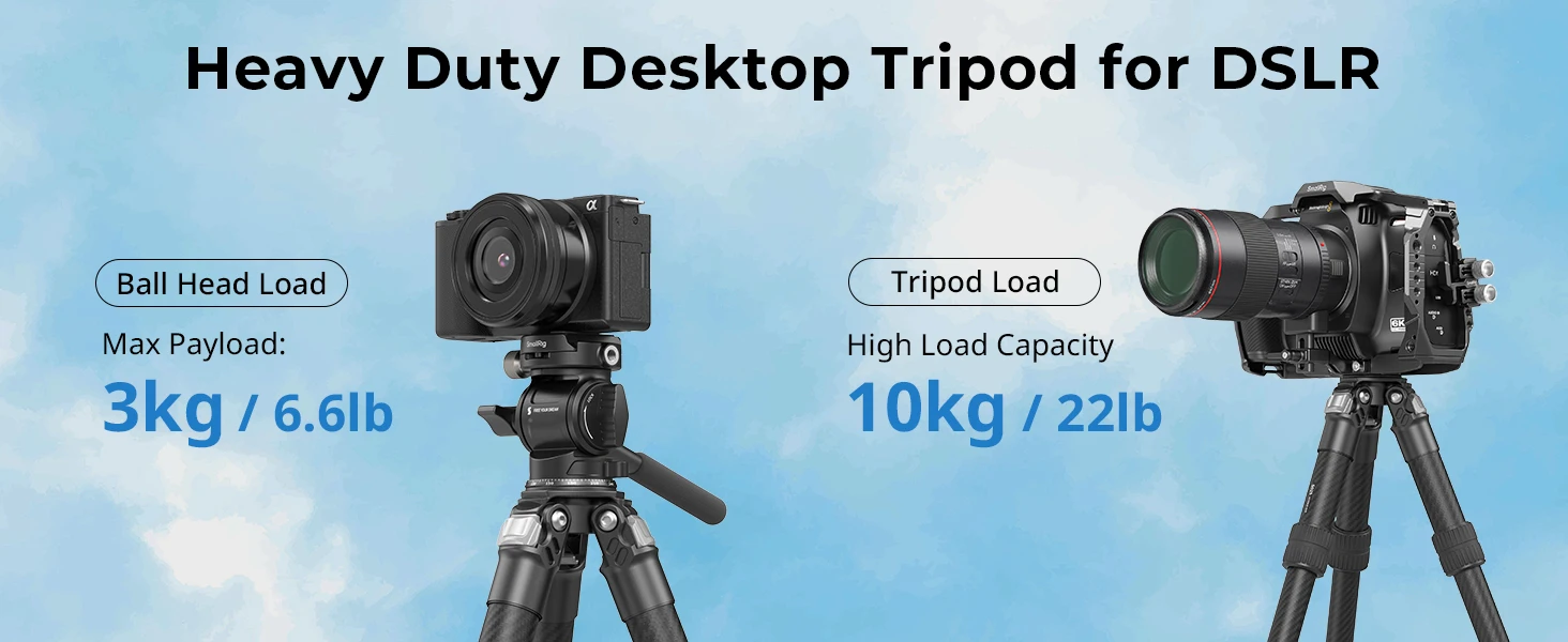 Heavy Duty Carbon Fiber Tabletop Tripod Kit for DSLR Mirrorless Camera Tripod Co