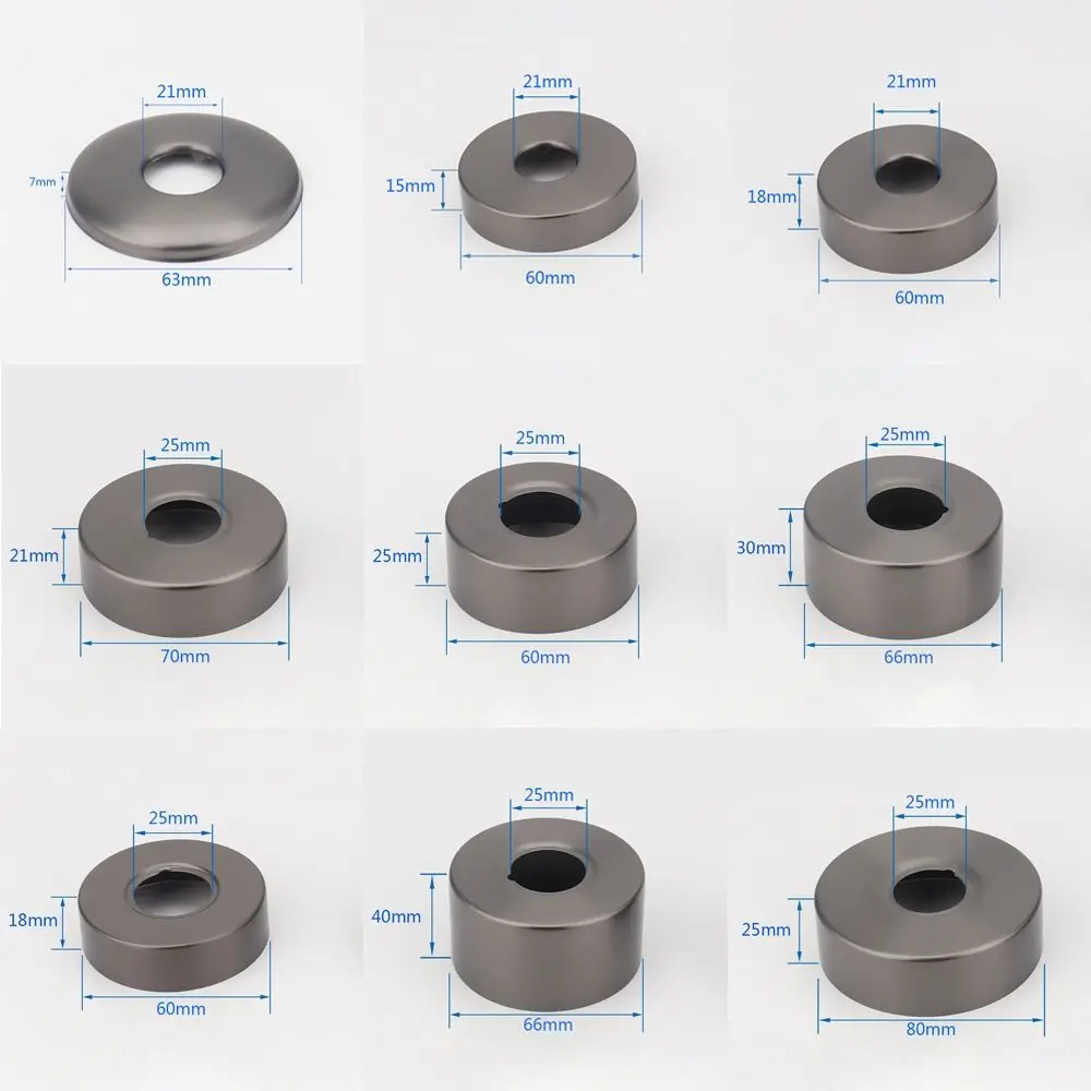 New Stainless Steel Shower Faucet Cover Grey Chrome Finish Faucet Decorative Cover Shower Arm Flange