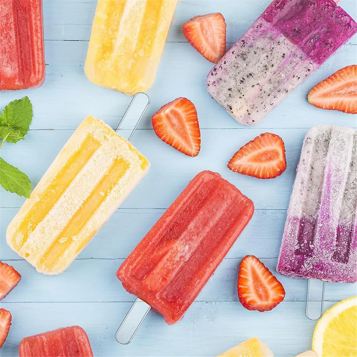 Popsicle Sticks 4.5 Inch Acrylic Cakesicle Sticks Reusable Ice PopSticks Plastic Popsicle 30PCS (Clear) popsicle sticks