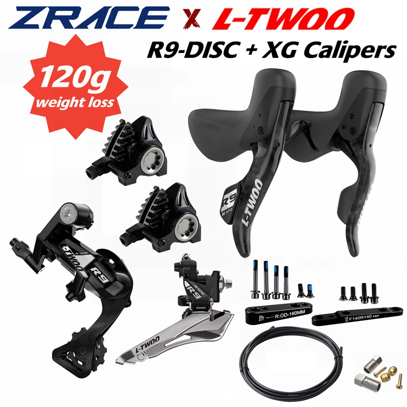 LTWOO R9 Disc 2x11s Road Hydraulic Disc Brake Groupset + ZRACE XG