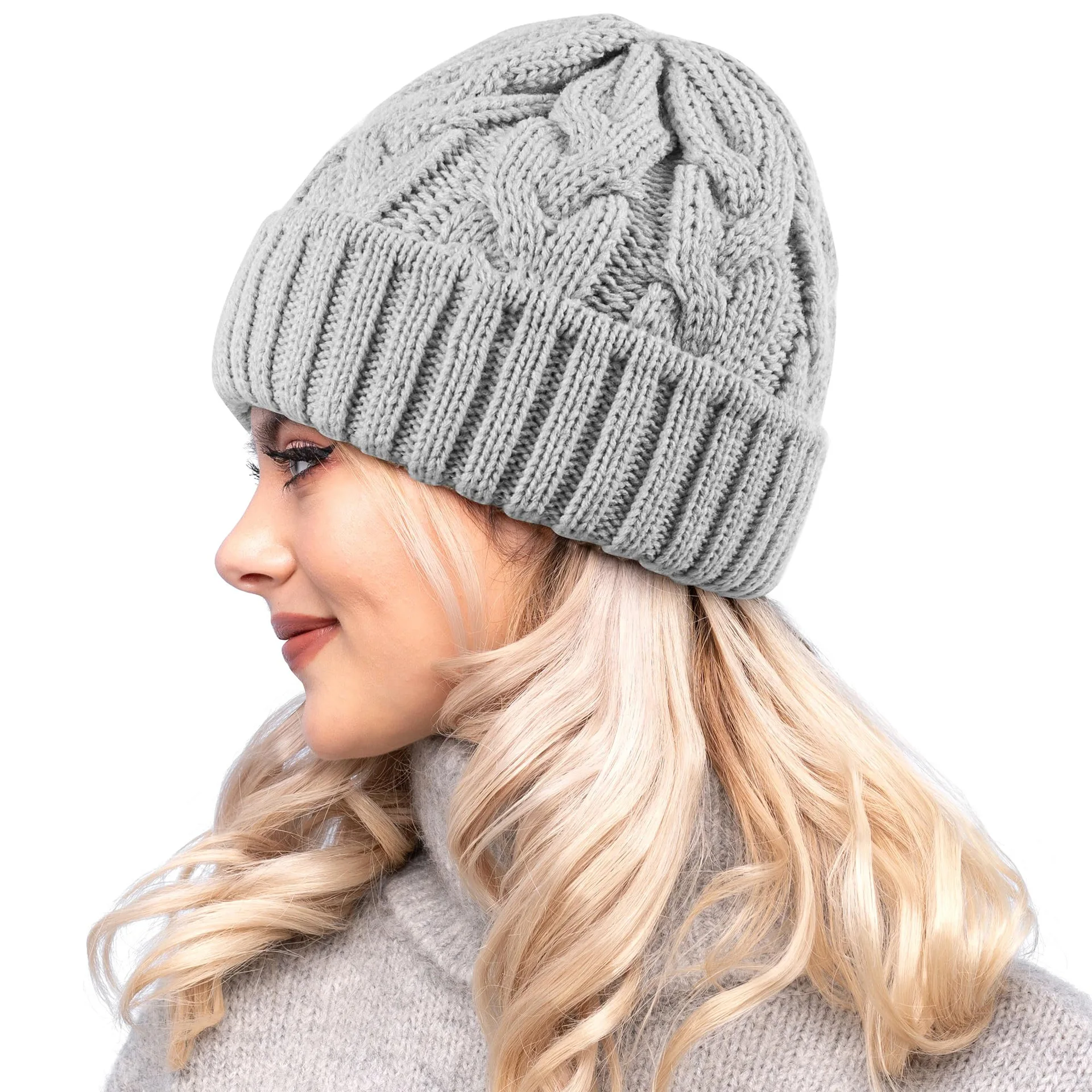 Winter Women Hat 2024 New Autumn Handmade Female Warm Cap Knitted Beanie Girl Hats Woman Bonnet Femme Chunky Thick Stretchy Hats 3