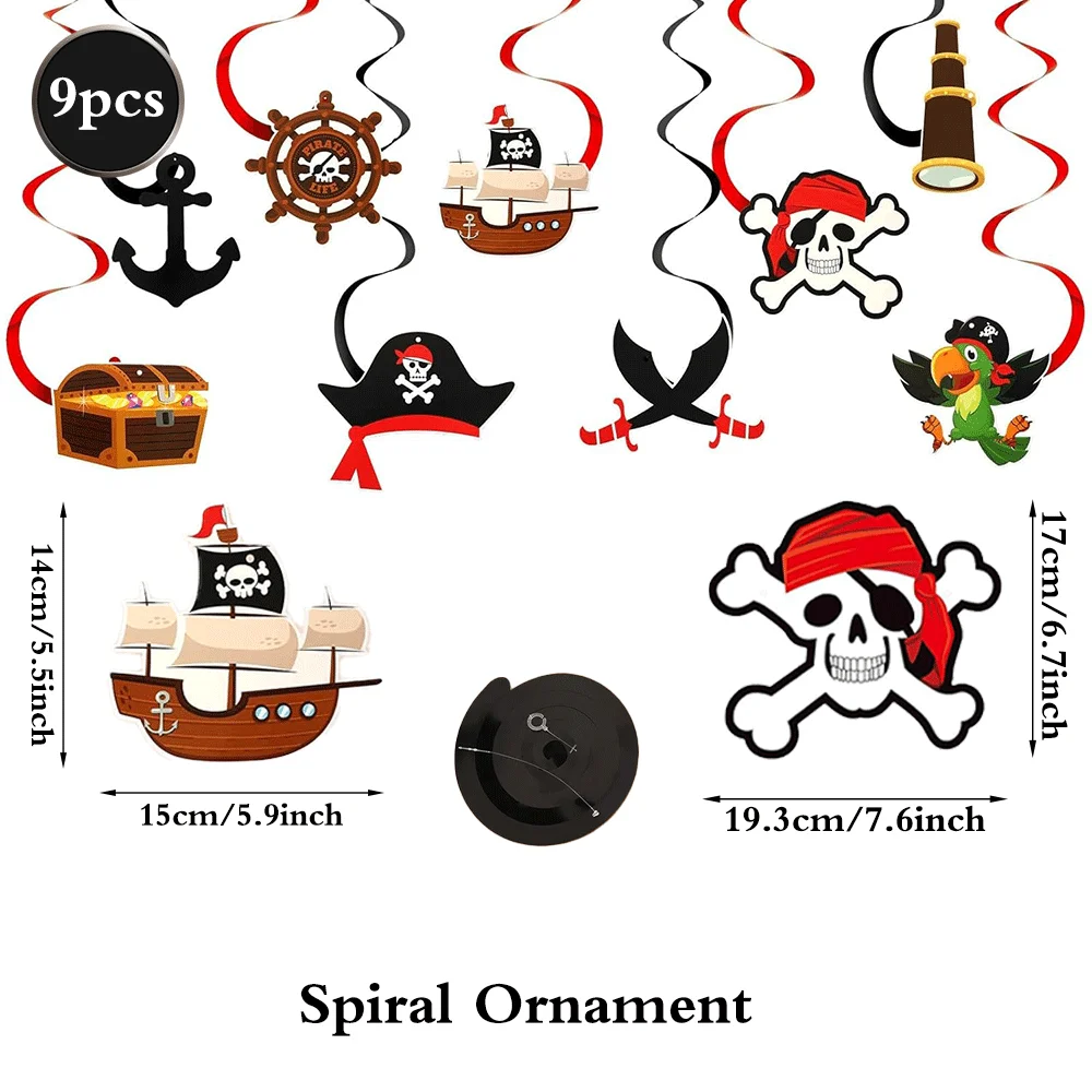 Saint Pirate Party Einweggeschirr Jack Skull Ballon Banner Kuchendekoration Karibik Piraten Thema Junge Geburtstag Halloween – Detail 7
