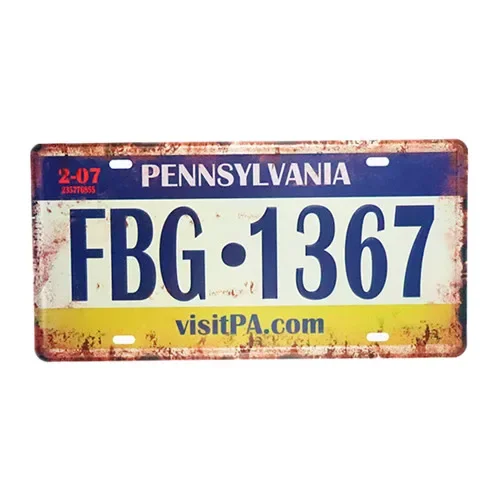 

Celebrity Machine Back To The Future | DeLorean | Time Out | Metal Stamped License Plate Retro Shabby Rusty Embossed Car Plate