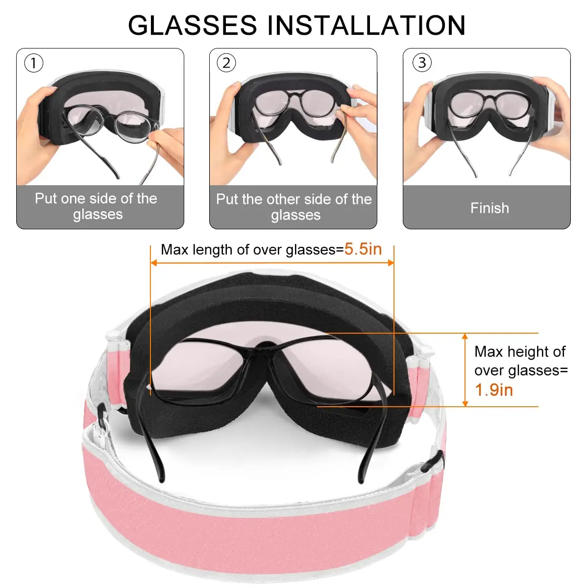 Findway Adult Ski Goggles Double Layer Len Anti-fog 100% Anti-UV OTG Design & Snow Goggles for Youth Outdoor Skiing 4