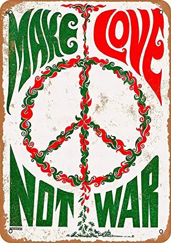 

Kexle 8 x 12 Metal Sign - Make Love Not War - Retro Tin Art Decor Wall Decor