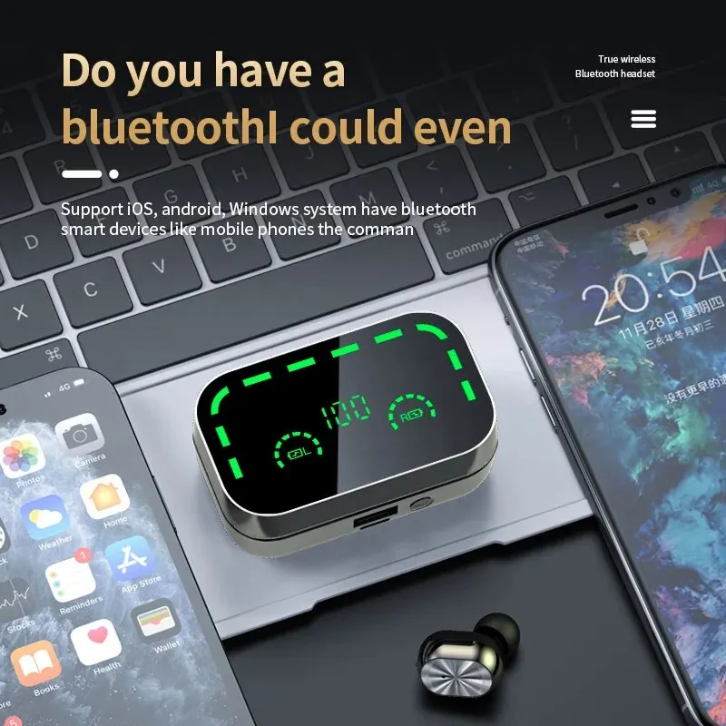 【新品】YD03 ワイヤレスヘッドセット Bluetooth YD03 Tws Earphone Bluetooth 5.3 Wireless Headphones Hifi