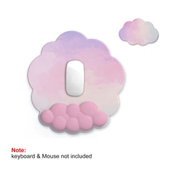 Ergonomic Memory Foam Keyboard and Mouse Wrist Support Set with Anti-Slip Base (Mouse pad)