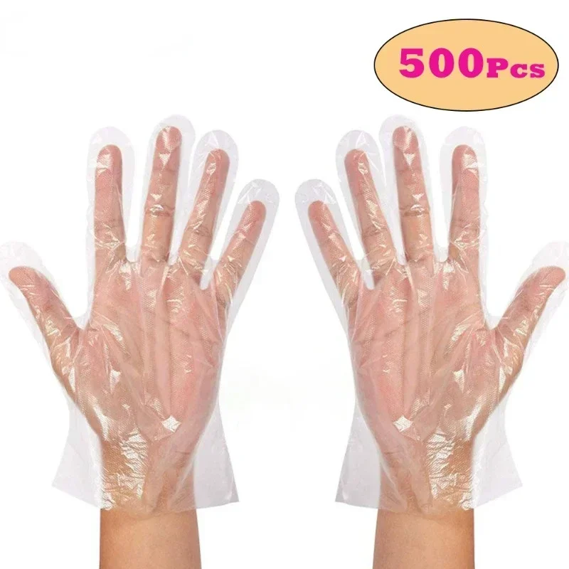 Clear Disposable Gloves Transparent Plastic Gloves Latex Free Food Prep Safe Gloves for Cooking Cleaning BBQ Kitchen Things