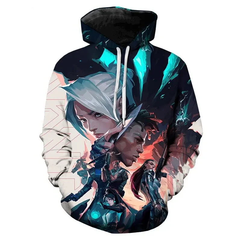 thumbnail image 1 of Sudadera con capucha con estampado 3D de Valorant para hombre y mujer, estilo informal, de talla grande, 1 of 5
