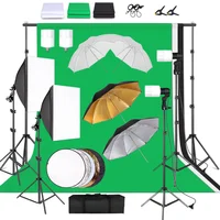 Kit Estudio Fotografía — Softbox, Fondos, Paraguas, Reflector, Soportes y Bombillas LED 1