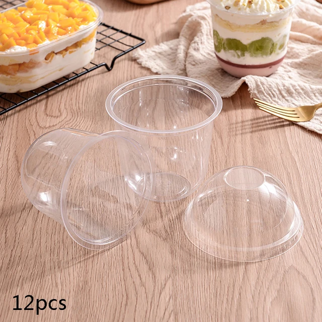 Disposable Dessert Cups Lids  Plastic Disposable Pudding Cup - 50pcs  Disposable - Aliexpress