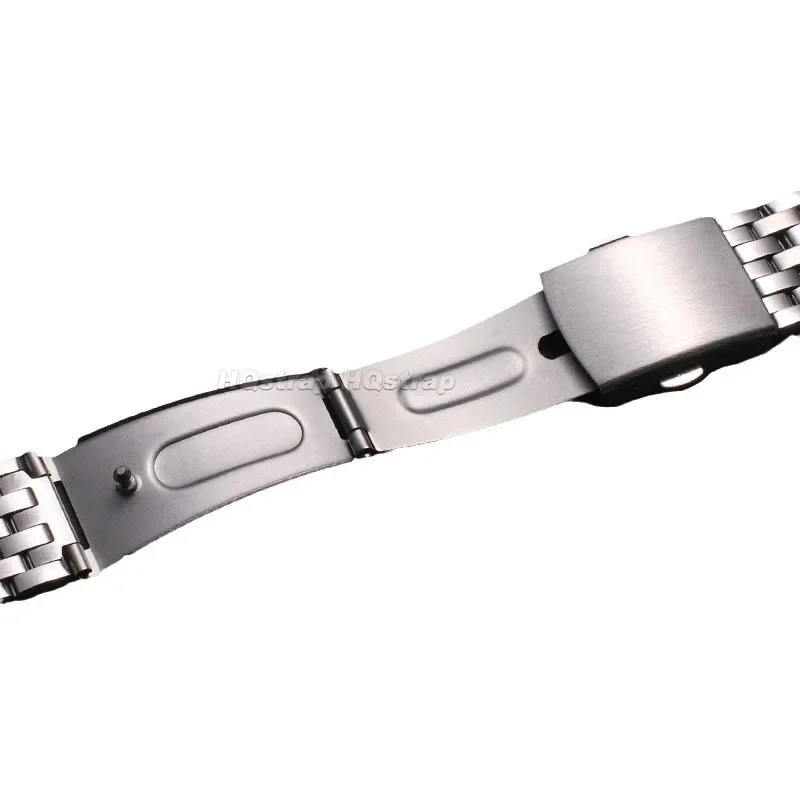 Elegant Stainless Steel Seven-Bead Bracelet Watchband with Folding Buckle