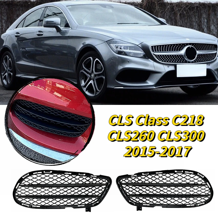 

For Mercedes-Benz CLS Class C218 CLS260 CLS300 2015-2017 AMG Front Bumper Lip Spoiler Splitter Air Intake Grille Fog Lamp Trim