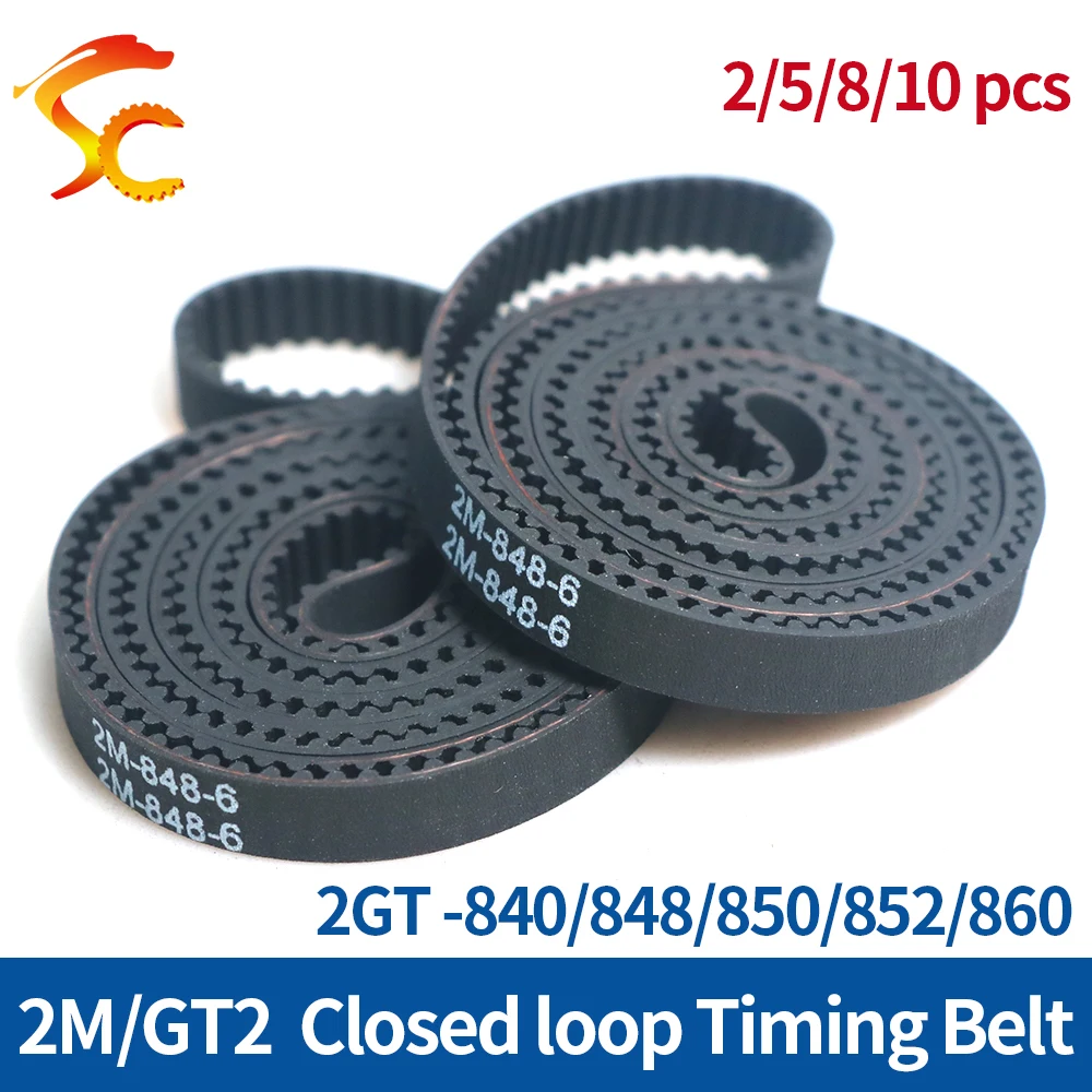 

ONEFIRE Rubber timing Belt GT2 840/848/850/852/860 Width 6/9/10/15mm 2M Closed loop belt