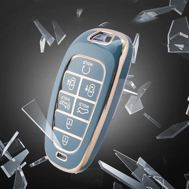 4/5/7 Buttons TPU Car Key Cover for Hyundai Santa Fe Tucson NEXO NX4 Atos Solaris Prime Auto Shell Fob Case Keychain key case key case cover car key shell