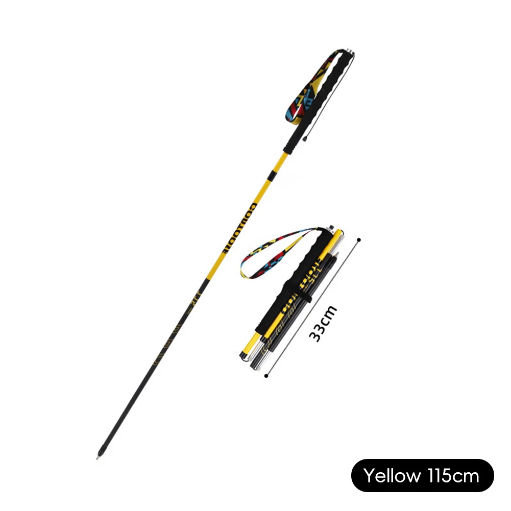 Ultra Light Carbon Fiber Foldable Trekking Pole for Professional Hiking and Trail Running (105-125CM)