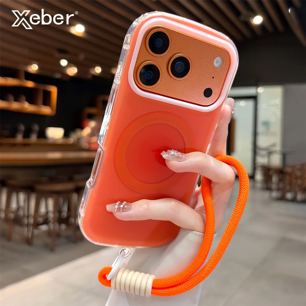 Luxury Magnetic Lanyard Case with Matte Glossy Finish & Cute Oval Corners