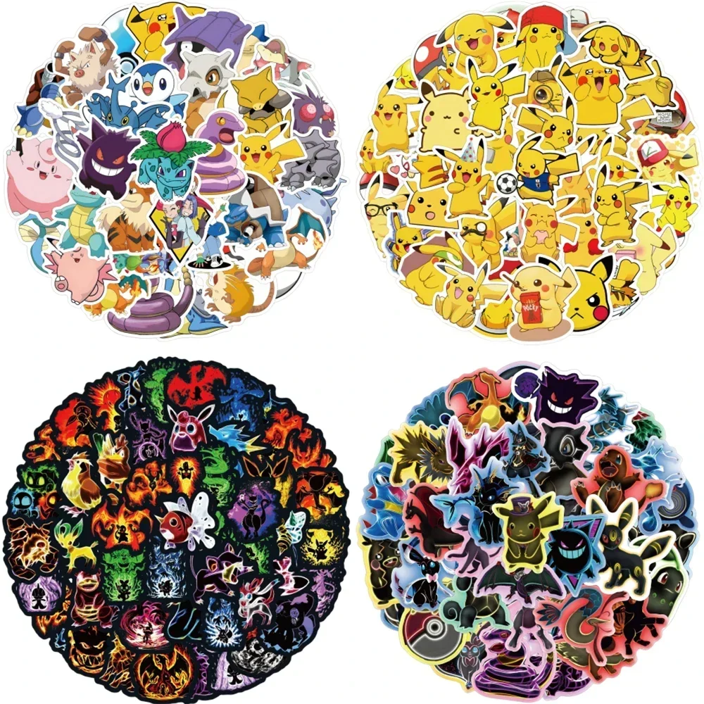 Nuovo 8 Pokemon 50 Pz Pikachu Neon Pokemon Pokemon Pikachu Graffiti Adesivi Adesivi Regalo Per Bambini Kawaii Studenti