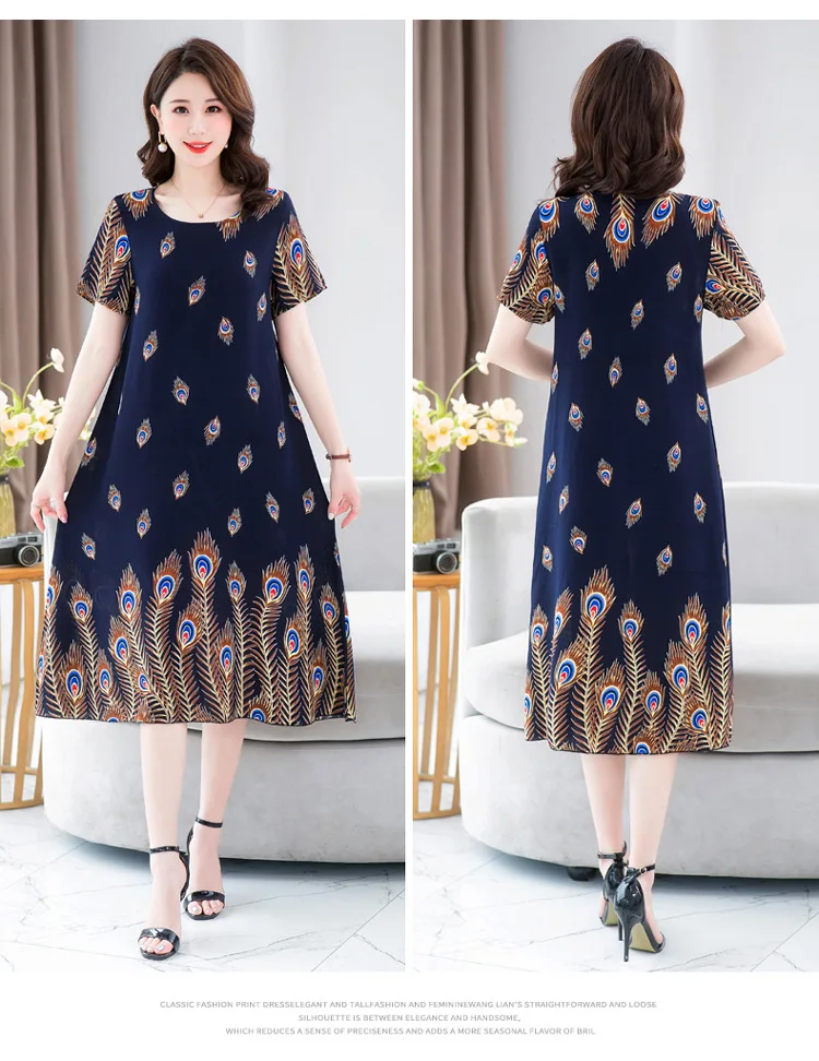 Neue Sommer Hause Kleidung Für Mütter Mittleren Alters Kurzarm Nachtwäsche Kleid Baumwolle Rayon Lange Nachthemd Frauen Nachthemden 5XL – Detail 15