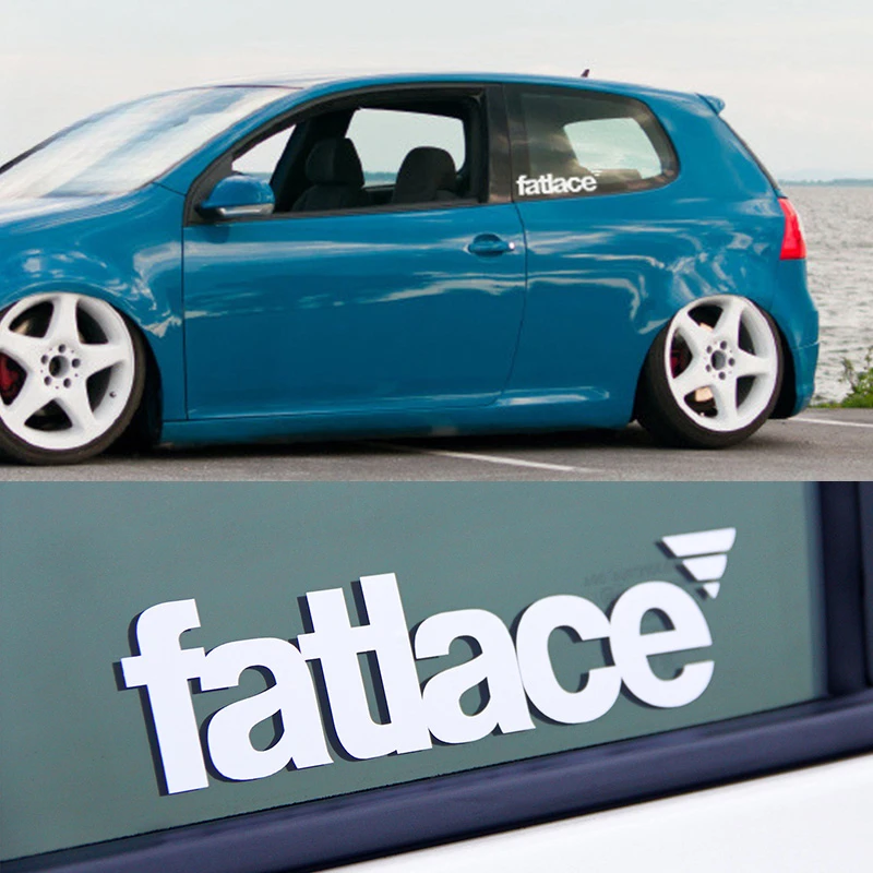 Наклейки на автомобиль с надписью «Fatlace» на английском языке для кузова автомобиля, наклейки на окна, Стайлинг для Tesla Model 3 Peugeot 206, Bmw E60, Audi A3, Mazda 3