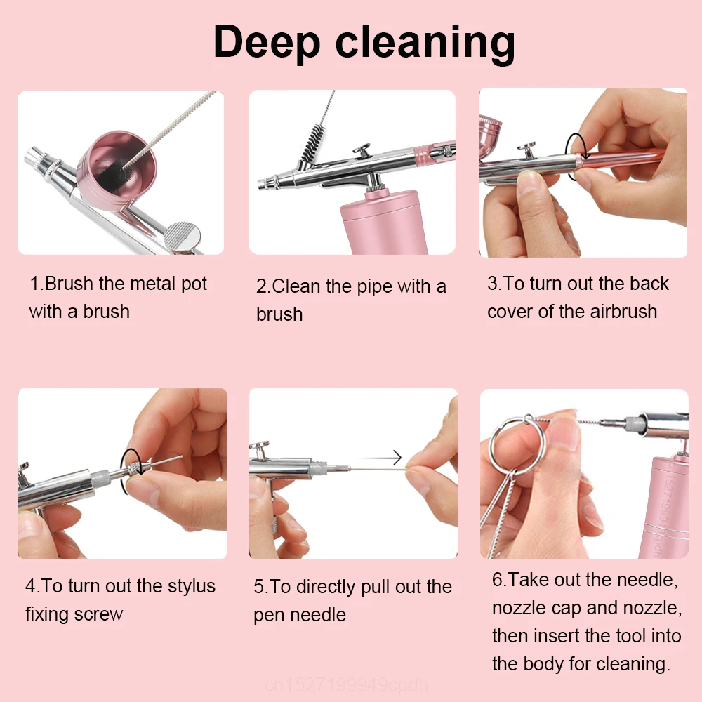 K5 Airbrush Spray Gun for Nails Air Brush With Cups Cleaning Kit Replacement Tool for Nail Art Manicure Painting Cake Crafts 6
