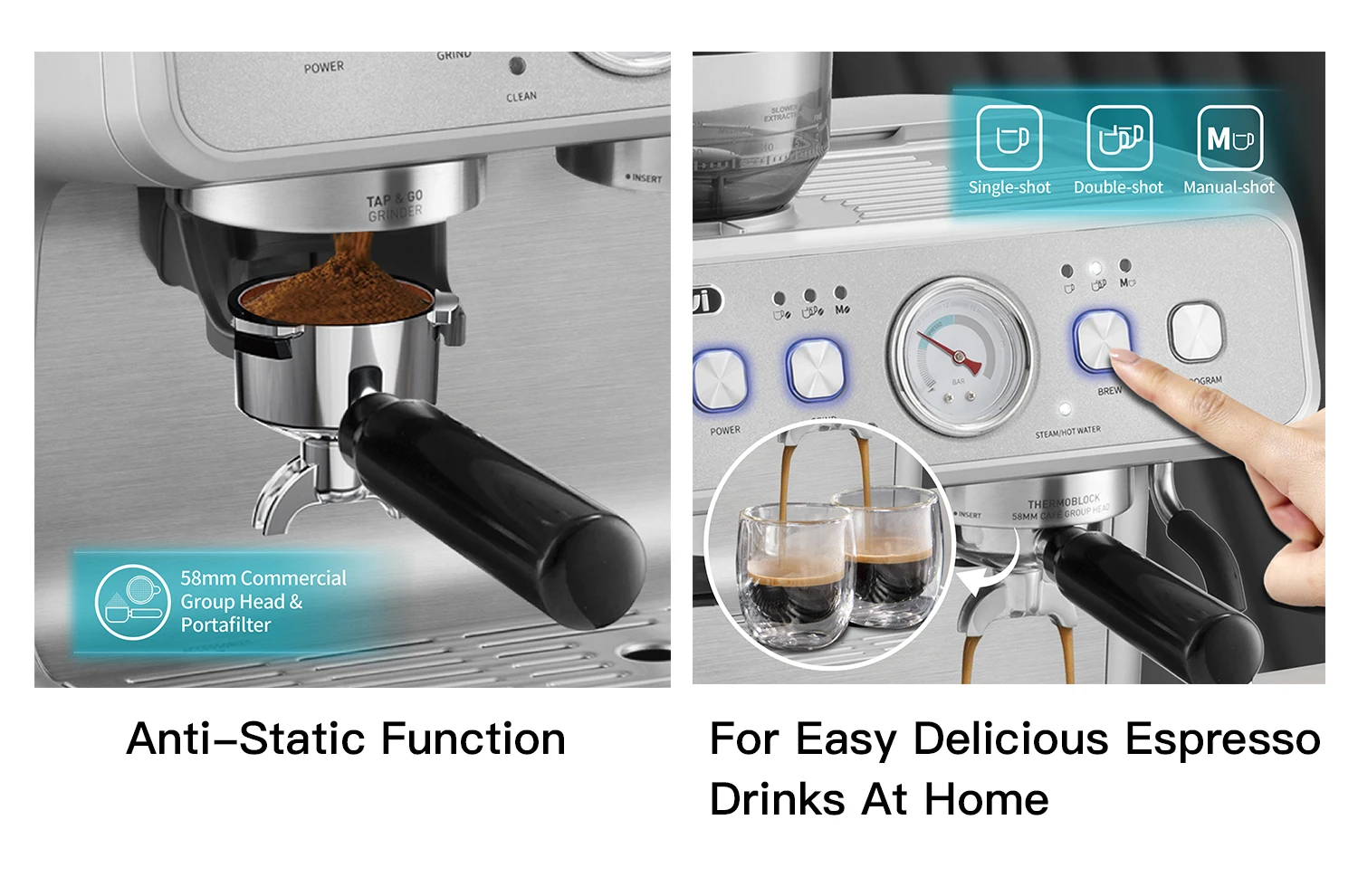 Gevi Barista Espresso Machine 20Bar Semi Automatic Espresso Machine