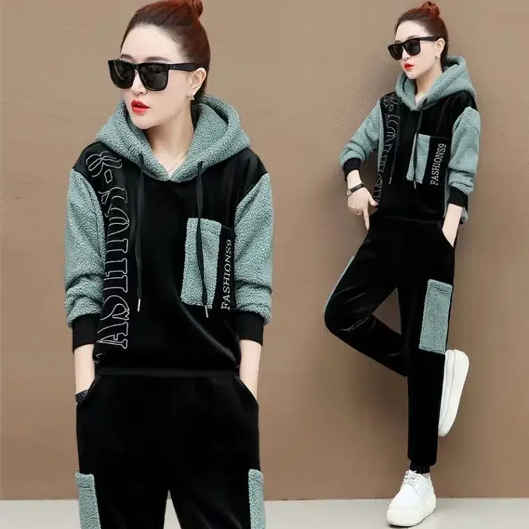 Thickened Sweatshirt&Trousers Sportswear 2Pcs