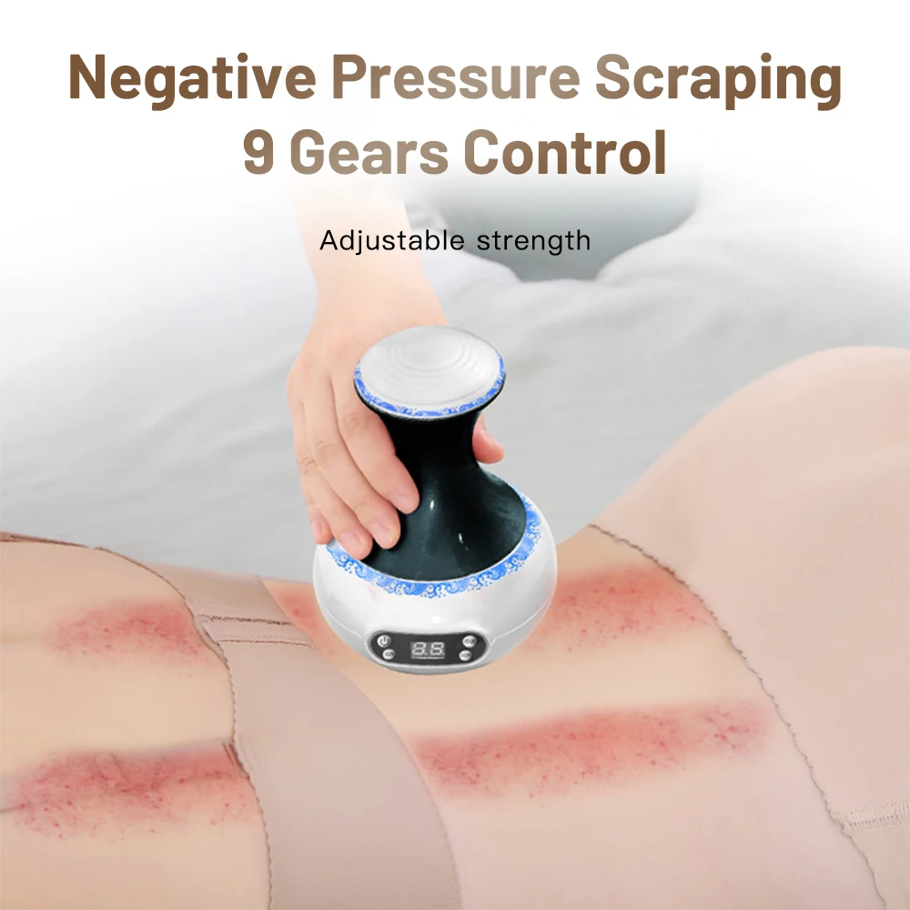 

Guasha Scraping Massager Red Light Heating Guasha Massager for Body Slim Vacuum Cup Fat Burner Anti-Cellulite Massage