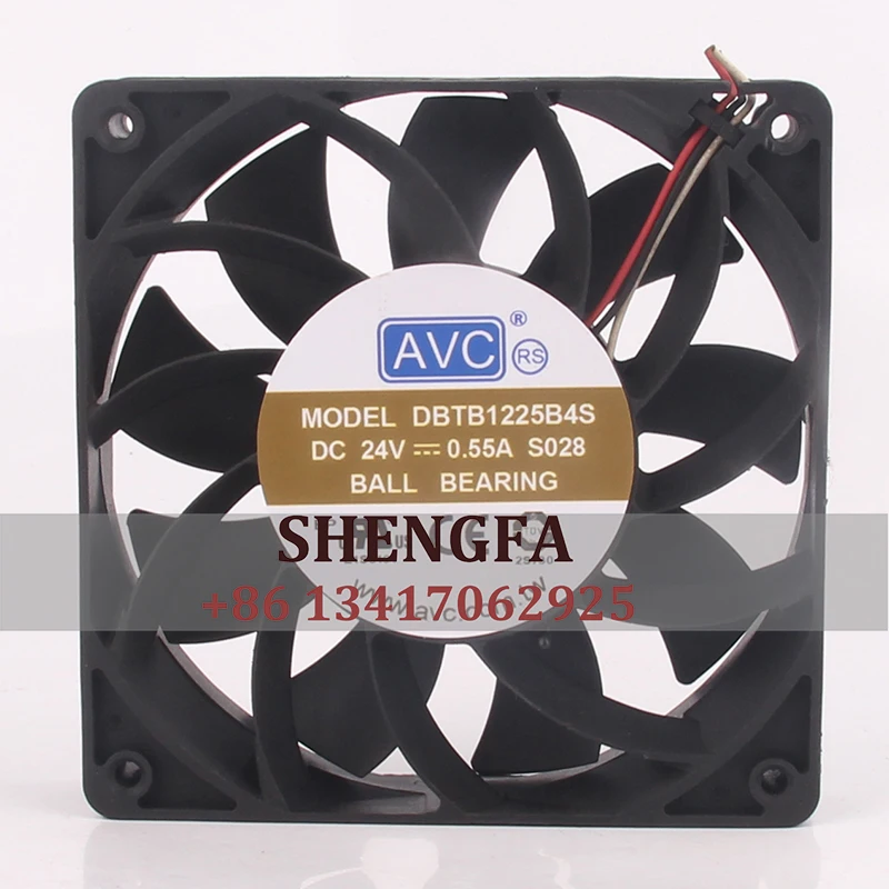 

AVC DBTB1225B4S Case cooling fan DC24V 0.55A 120x120x25mm 12CM 12025 3-wire large air volume Double ball industrial exhaust