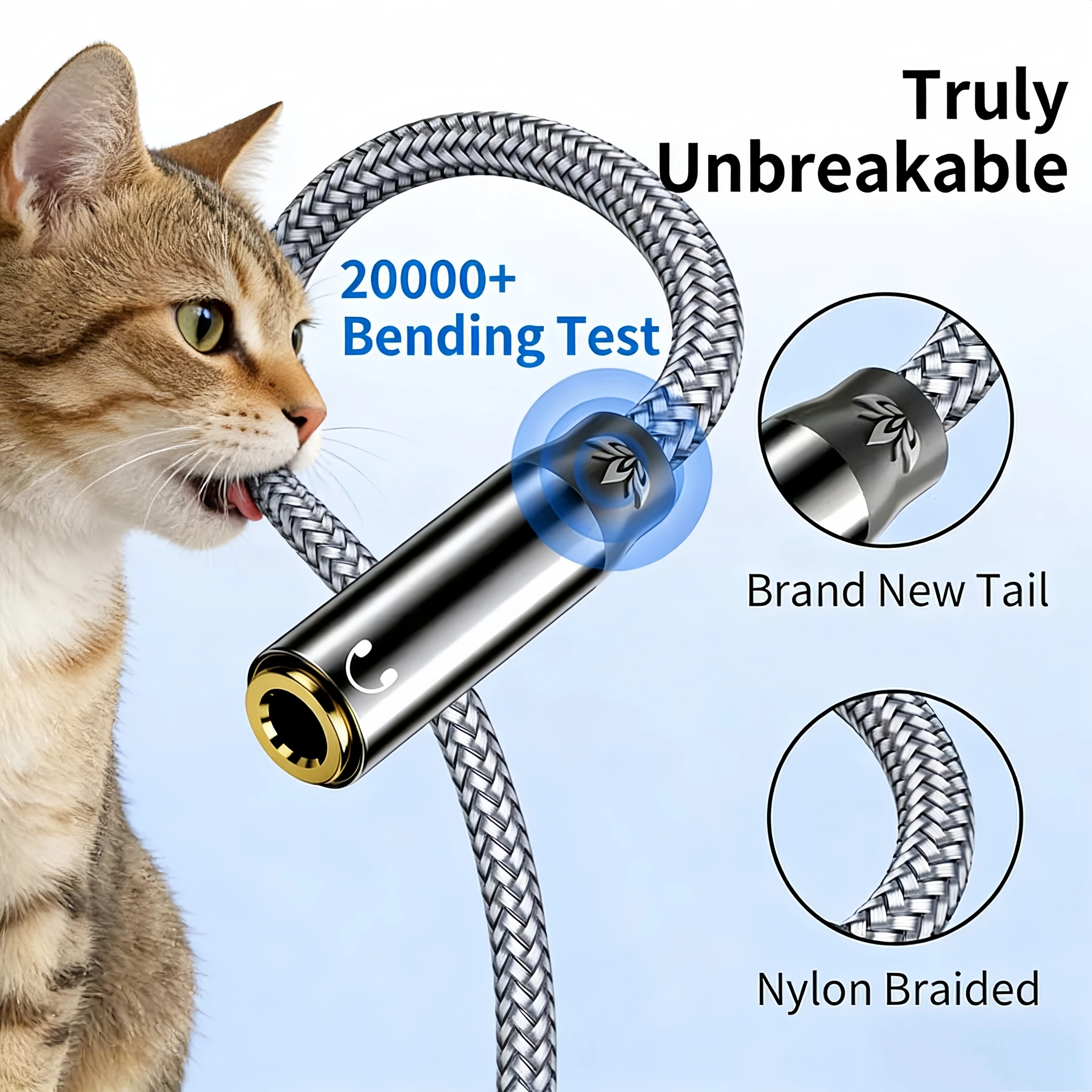 Premium 3.5mm to 2 RCA Gold-Plated Stereo Audio Cable - Nylon Braided Y-Cord