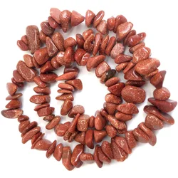 Natural Stone Beads for Jewelry Making - Irregular Crystal Quartz Gravel for DIY Bracelets and Necklaces (Gold sand stone)