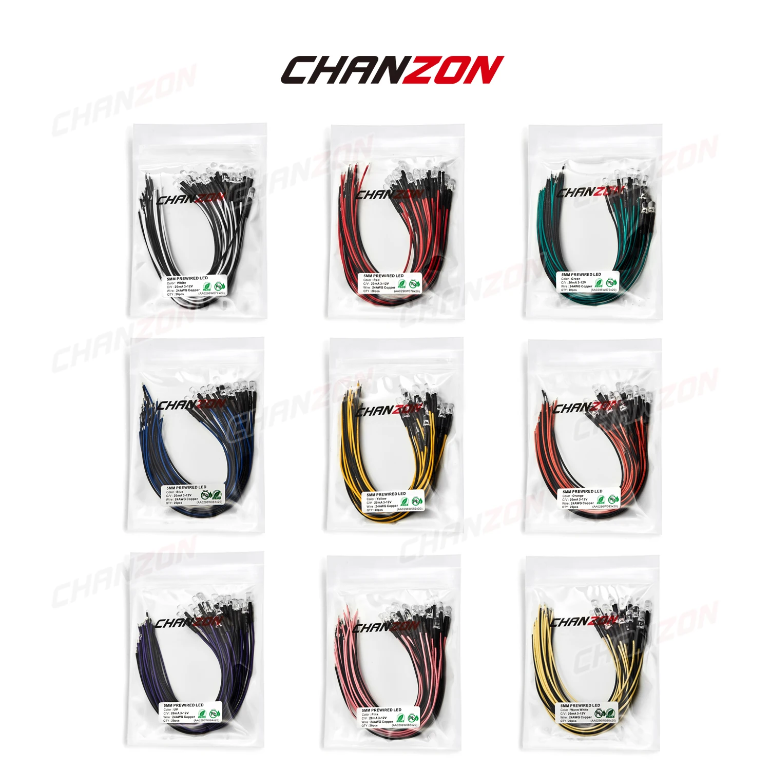 รูปสินค้า ชุด LED หลากสี 5mm สำหรับติดตั้งไฟ