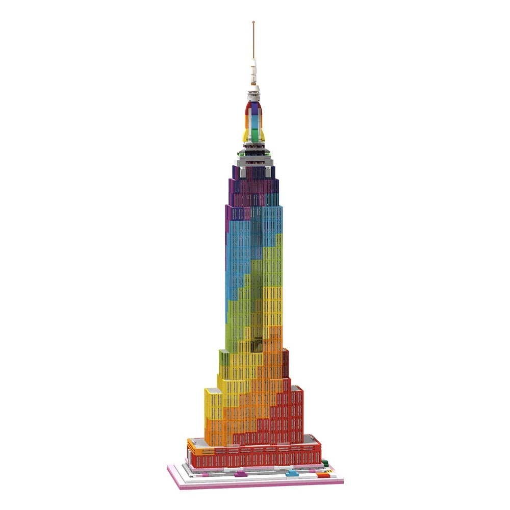 Moc High Rise Villa Classic Colorful Empire State Architecture Building Blocks Case Mattoni Creatività Giocattoli Per Regalo Per Bambini