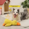 1pc Large Duck Design Pet Grinding Teeth Squeaky Plush Toy, Durable Chew Toy For Dog Interactive Supply 2